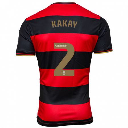 Kandiny Niño Camiseta Osman Kakay #2 Negro Rojo 2ª Equipación 2023/24 La Camisa Chile