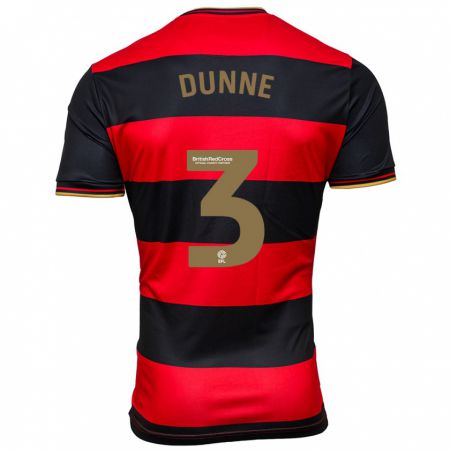 Kandiny Niño Camiseta Jimmy Dunne #3 Negro Rojo 2ª Equipación 2023/24 La Camisa Chile