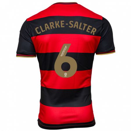 Kandiny Niño Camiseta Jake Clarke-Salter #6 Negro Rojo 2ª Equipación 2023/24 La Camisa Chile