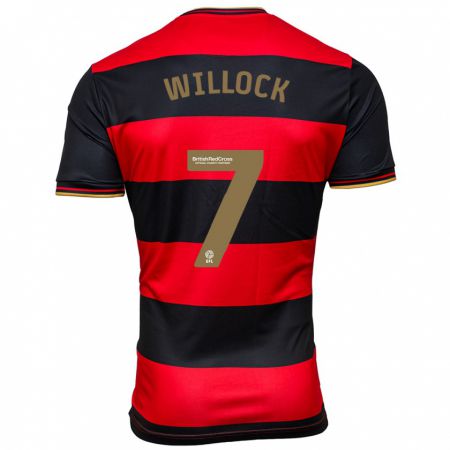 Kandiny Niño Camiseta Chris Willock #7 Negro Rojo 2ª Equipación 2023/24 La Camisa Chile