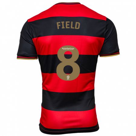 Kandiny Niño Camiseta Sam Field #8 Negro Rojo 2ª Equipación 2023/24 La Camisa Chile