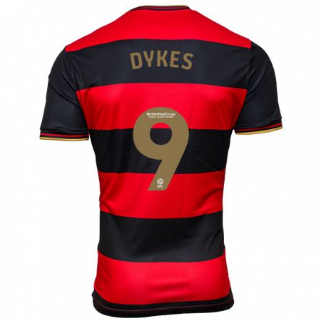 Kandiny Niño Camiseta Lyndon Dykes #9 Negro Rojo 2ª Equipación 2023/24 La Camisa Chile