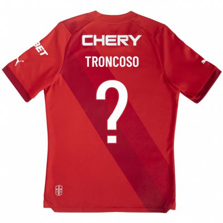 Kandiny Niño Camiseta Leonardo Troncoso #0 Rojo 2ª Equipación 2023/24 La Camisa Chile