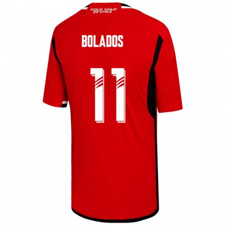Kandiny Niño Camiseta Marcos Bolados #11 Rojo 2ª Equipación 2023/24 La Camisa Chile