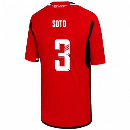 Kandiny Niño Camiseta Rocío Soto #3 Rojo 2ª Equipación 2023/24 La Camisa Chile