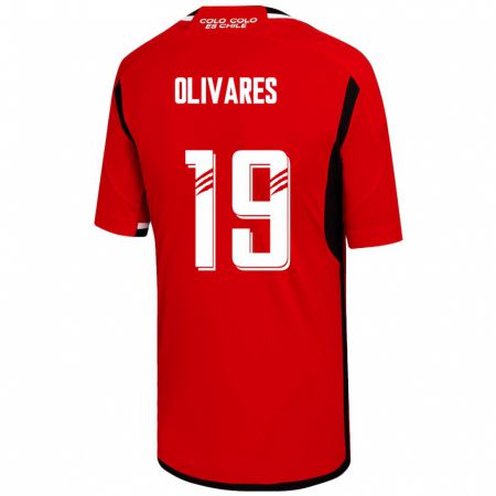 Kandiny Niño Camiseta Michelle Olivares #19 Rojo 2ª Equipación 2023/24 La Camisa Chile