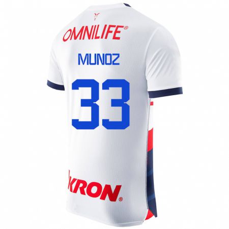 Kandiny Niño Camiseta Zahid Muñoz #33 Blanco 2ª Equipación 2023/24 La Camisa Chile