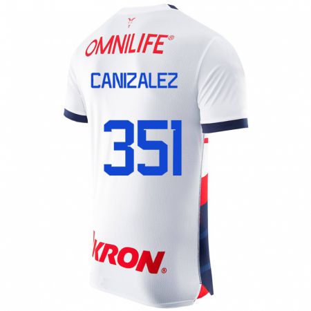 Kandiny Niño Camiseta Djorkaeff Canizalez #351 Blanco 2ª Equipación 2023/24 La Camisa Chile
