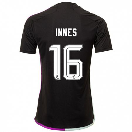 Kandiny Niño Camiseta Hannah Innes #16 Negro 2ª Equipación 2023/24 La Camisa Chile