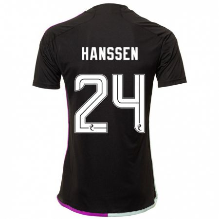 Kandiny Niño Camiseta Nadine Hanssen #24 Negro 2ª Equipación 2023/24 La Camisa Chile