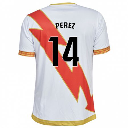 Kandiny Hombre Camiseta Kike Pérez #14 Blanco 1ª Equipación 2023/24 La Camisa Chile