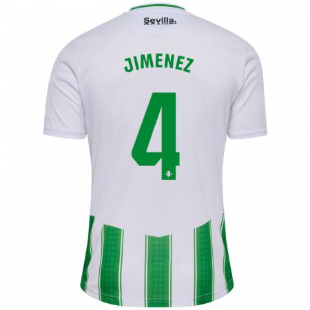 Kandiny Hombre Camiseta María Jiménez Gutiérrez #4 Blanco 1ª Equipación 2023/24 La Camisa Chile