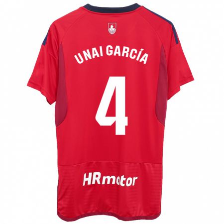 Kandiny Hombre Camiseta Unai García #4 Rojo 1ª Equipación 2023/24 La Camisa Chile