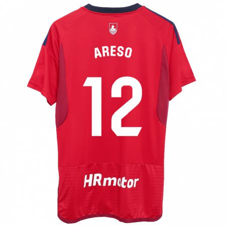 Kandiny Hombre Camiseta Jesús Areso #12 Rojo 1ª Equipación 2023/24 La Camisa Chile