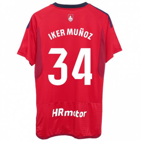 Kandiny Hombre Camiseta Iker Muñoz #34 Rojo 1ª Equipación 2023/24 La Camisa Chile