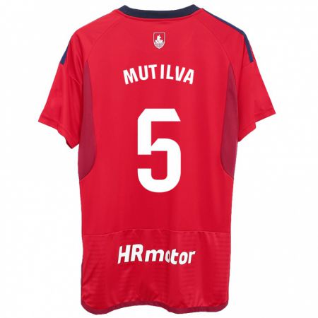 Kandiny Hombre Camiseta Christian Mutilva #5 Rojo 1ª Equipación 2023/24 La Camisa Chile