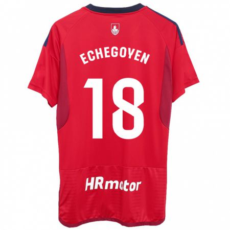 Kandiny Hombre Camiseta Mauro Echegoyen #18 Rojo 1ª Equipación 2023/24 La Camisa Chile
