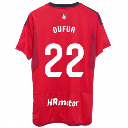Kandiny Hombre Camiseta Ander Dufur #22 Rojo 1ª Equipación 2023/24 La Camisa Chile