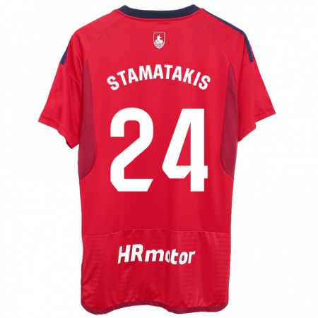 Kandiny Hombre Camiseta Dimitrios Stamatakis #24 Rojo 1ª Equipación 2023/24 La Camisa Chile