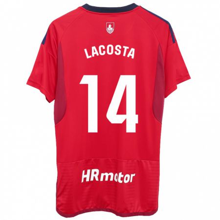 Kandiny Hombre Camiseta Iara Lacosta Sanchez #14 Rojo 1ª Equipación 2023/24 La Camisa Chile