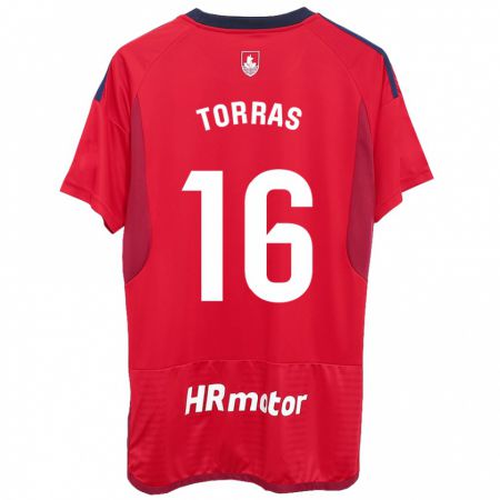 Kandiny Hombre Camiseta Mar Torrás De Fortuny #16 Rojo 1ª Equipación 2023/24 La Camisa Chile