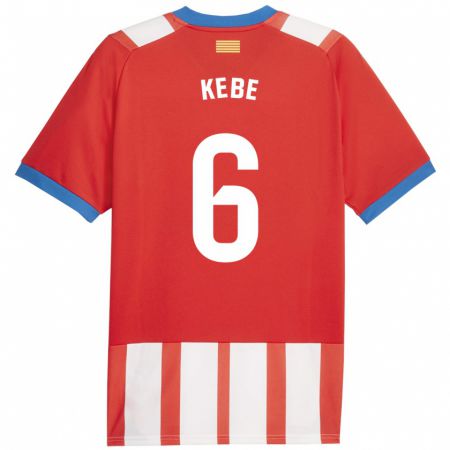 Kandiny Hombre Camiseta Ibrahima Kébé #6 Rojo Blanco 1ª Equipación 2023/24 La Camisa Chile