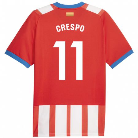 Kandiny Hombre Camiseta Lydia Crespo #11 Rojo Blanco 1ª Equipación 2023/24 La Camisa Chile