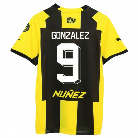 Kandiny Hombre Camiseta Franco González #9 Amarillo Negro 1ª Equipación 2023/24 La Camisa Chile