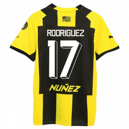 Kandiny Hombre Camiseta Valentín Rodríguez #17 Amarillo Negro 1ª Equipación 2023/24 La Camisa Chile