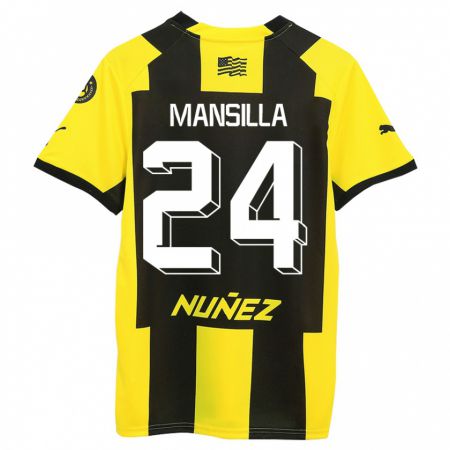 Kandiny Hombre Camiseta Brian Mansilla #24 Amarillo Negro 1ª Equipación 2023/24 La Camisa Chile