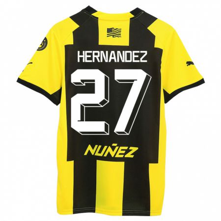 Kandiny Hombre Camiseta Lucas Hernández #27 Amarillo Negro 1ª Equipación 2023/24 La Camisa Chile