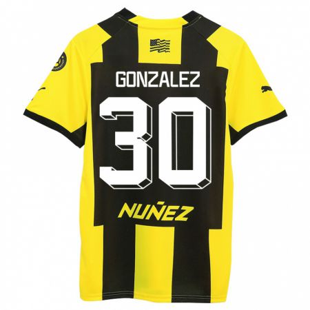 Kandiny Hombre Camiseta Ángel González #30 Amarillo Negro 1ª Equipación 2023/24 La Camisa Chile