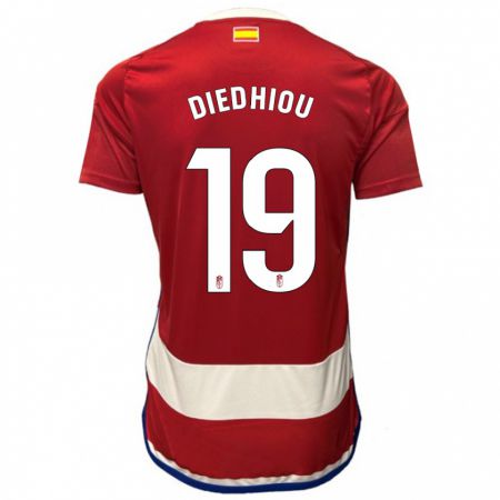 Kandiny Hombre Camiseta Famara Diédhiou #19 Rojo 1ª Equipación 2023/24 La Camisa Chile