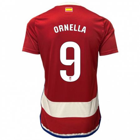 Kandiny Hombre Camiseta Ornella María Vignola Cabot #9 Rojo 1ª Equipación 2023/24 La Camisa Chile
