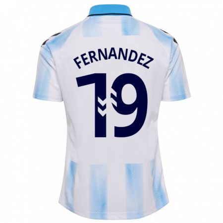 Kandiny Hombre Camiseta Roberto Fernández #19 Blanco Azul 1ª Equipación 2023/24 La Camisa Chile