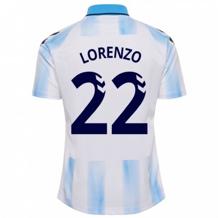 Kandiny Hombre Camiseta Dani Lorenzo #22 Blanco Azul 1ª Equipación 2023/24 La Camisa Chile