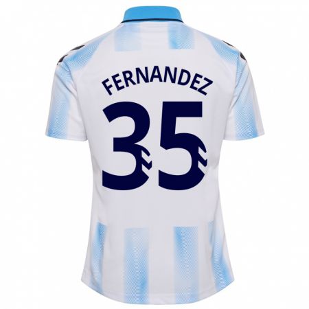 Kandiny Hombre Camiseta Inés Fernández #35 Blanco Azul 1ª Equipación 2023/24 La Camisa Chile