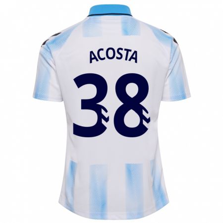 Kandiny Hombre Camiseta Judith Acosta #38 Blanco Azul 1ª Equipación 2023/24 La Camisa Chile
