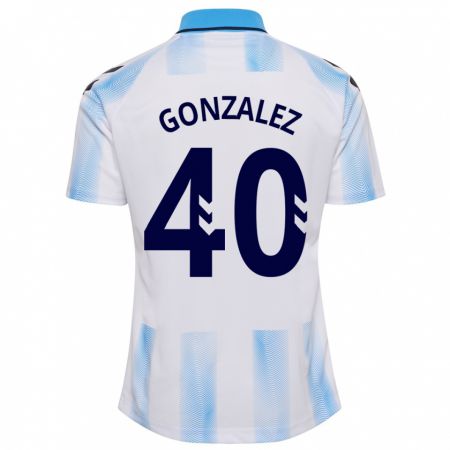 Kandiny Hombre Camiseta Carol González #40 Blanco Azul 1ª Equipación 2023/24 La Camisa Chile