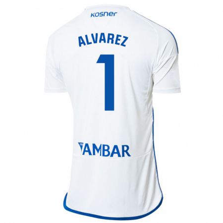 Kandiny Hombre Camiseta Cristian Álvarez #1 Blanco 1ª Equipación 2023/24 La Camisa Chile