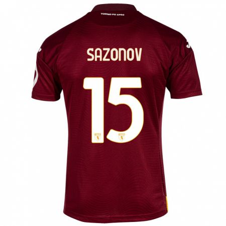 Kandiny Hombre Camiseta Saba Sazonov #15 Rojo Oscuro 1ª Equipación 2023/24 La Camisa Chile