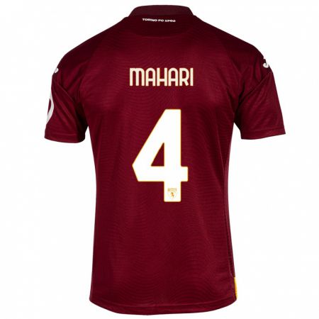 Kandiny Hombre Camiseta Efdon Mahari #4 Rojo Oscuro 1ª Equipación 2023/24 La Camisa Chile
