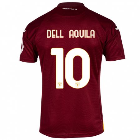 Kandiny Hombre Camiseta Francesco Dell'aquila #10 Rojo Oscuro 1ª Equipación 2023/24 La Camisa Chile