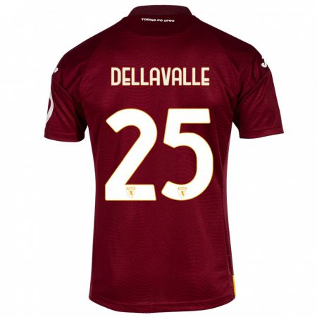 Kandiny Hombre Camiseta Alessandro Dellavalle #25 Rojo Oscuro 1ª Equipación 2023/24 La Camisa Chile
