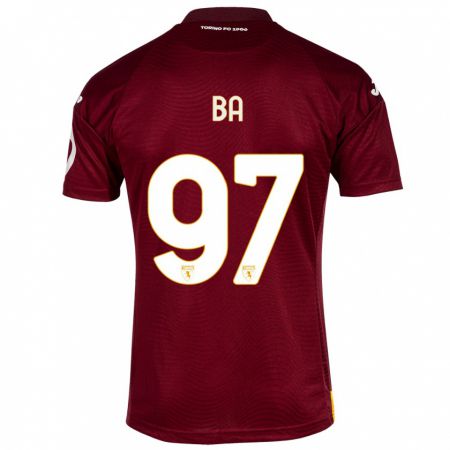Kandiny Hombre Camiseta El-Hadji Ba #97 Rojo Oscuro 1ª Equipación 2023/24 La Camisa Chile