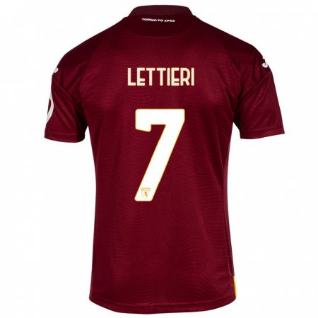 Kandiny Hombre Camiseta Jessica Lettieri #7 Rojo Oscuro 1ª Equipación 2023/24 La Camisa Chile