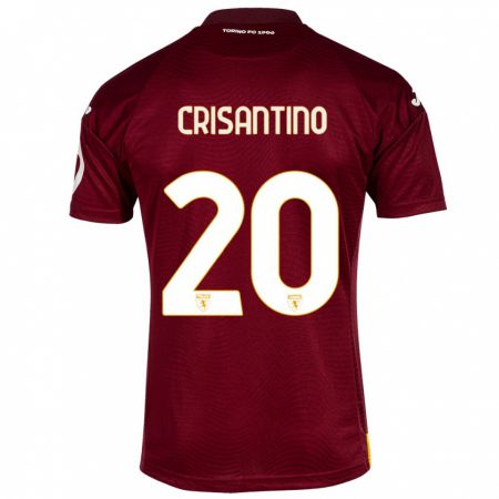 Kandiny Hombre Camiseta Giulia Crisantino #20 Rojo Oscuro 1ª Equipación 2023/24 La Camisa Chile