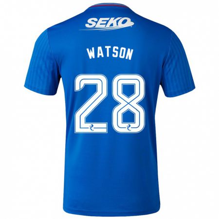 Kandiny Hombre Camiseta Emma Watson #28 Azul 1ª Equipación 2023/24 La Camisa Chile