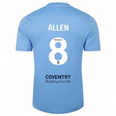 Kandiny Hombre Camiseta Jamie Allen #8 Cielo Azul 1ª Equipación 2023/24 La Camisa Chile