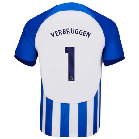 Kandiny Hombre Camiseta Bart Verbruggen #1 Azul 1ª Equipación 2023/24 La Camisa Chile